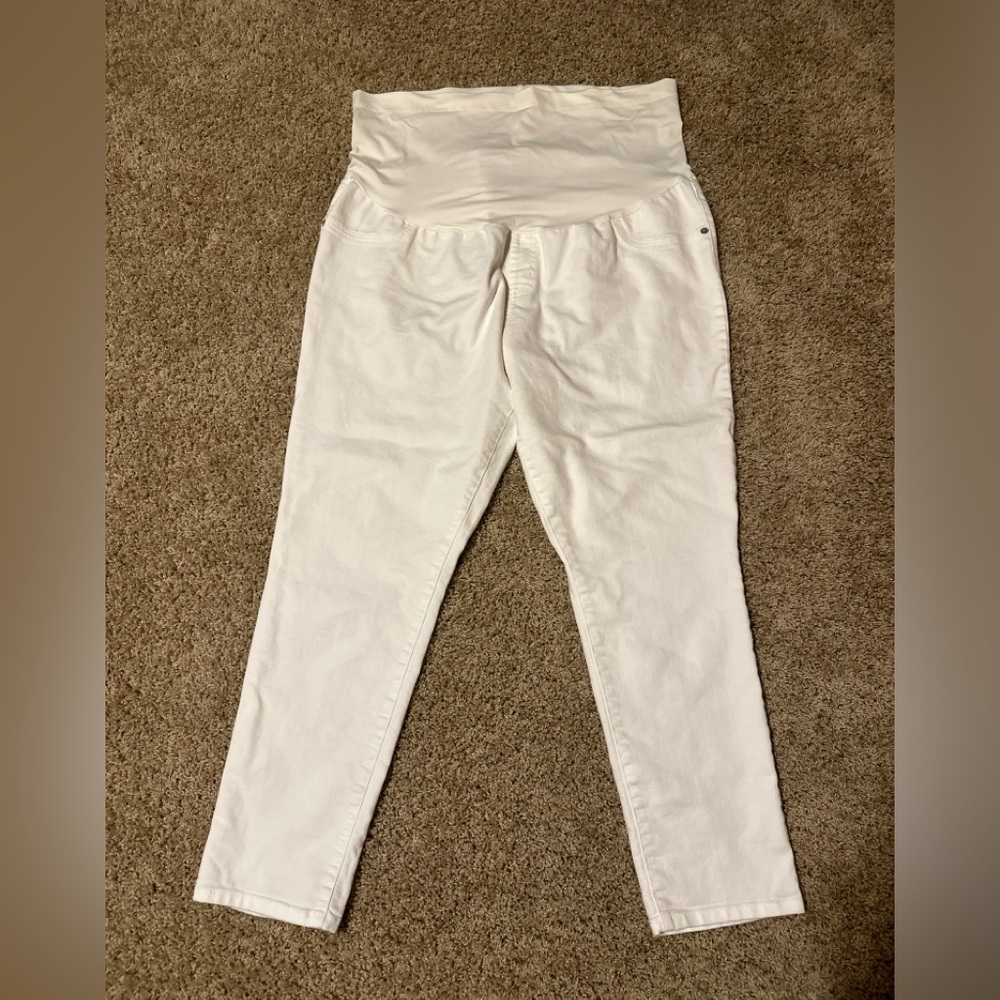 Liz Lange Maternity pants, ankle skinny w/back pockets, Full tummy coverage.